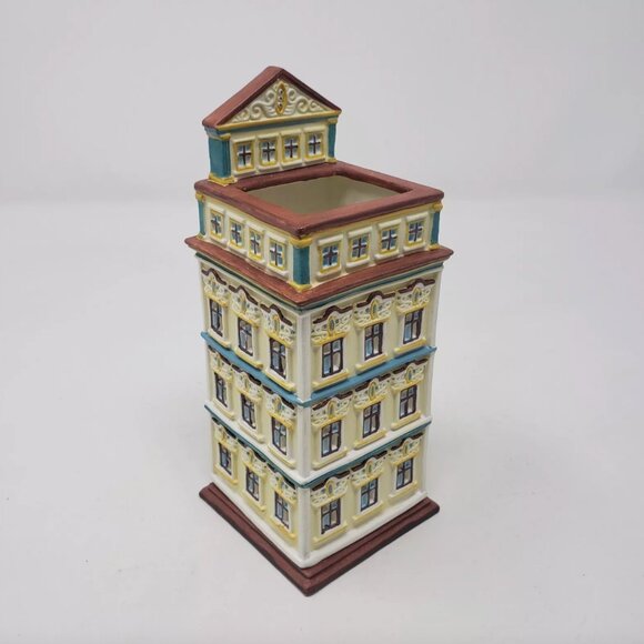 Vintage VTG Partylite Cafe Prague Tealight House Ceramic New in Box 6.25” Tall - Picture 3 of 14